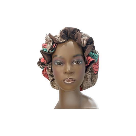 Adult African Print Flare Bonnet