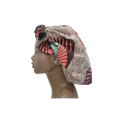 Adult African Print Flare Bonnet