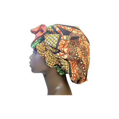 Adult African Print Flare Bonnet