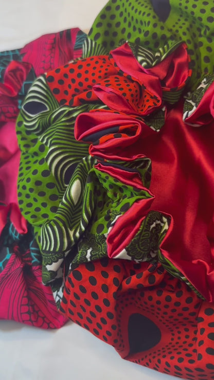 Adult flare af rican print Bonnet